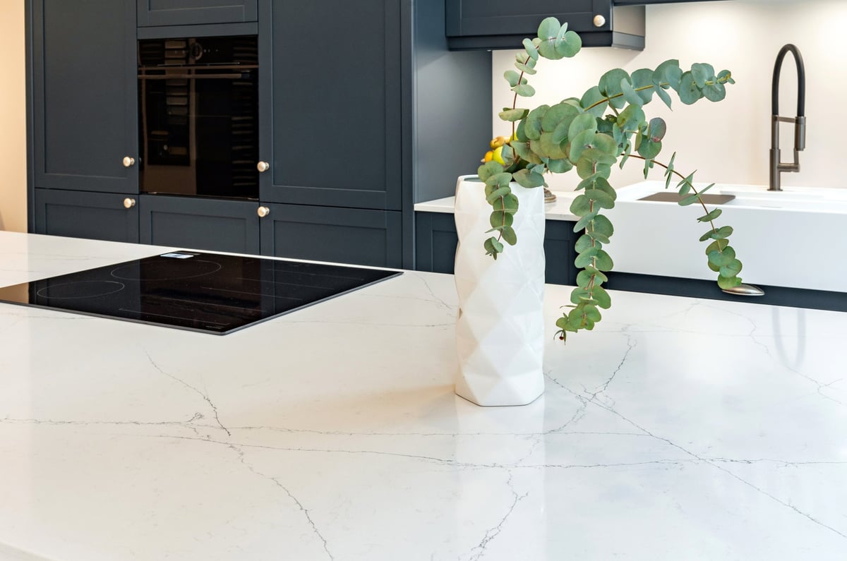 Restored marble countertop close-up